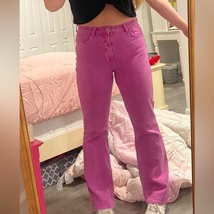 Zara Women Pink/Raspberry Denim Jeans